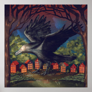 Poster Raven Moonlight Witness Noite de Halloween