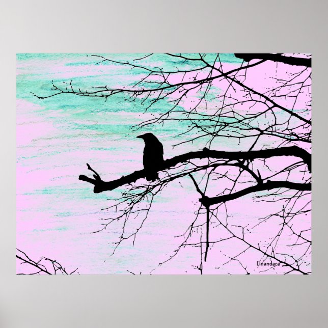 Póster Raven na árvore (Frente)