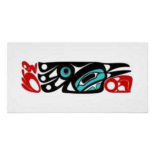 Póster Raven NW Coast Native Style Poster