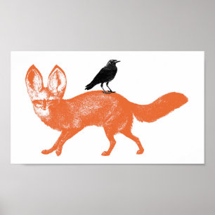 Póster Raven Sits On Fox