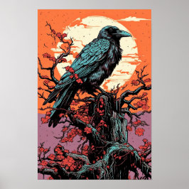 Poster Raven Wall Poster, Ilustração de Arte