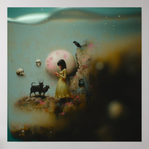 Poster Raven Witchy AI Art Matte Valor