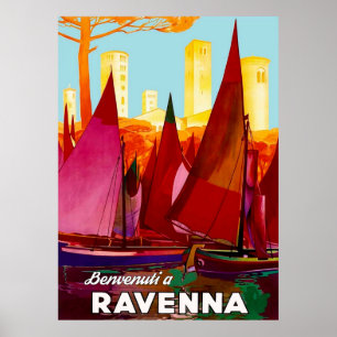 Poster Ravenna, Barcos à Vela no Porto da Cidade