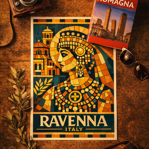 Poster Ravenna Itália Imperatriz Bizantina Cartaz de Mosa
