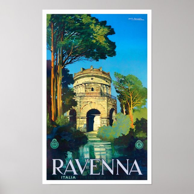 Poster Ravenna Itália viagens vintage (Frente)