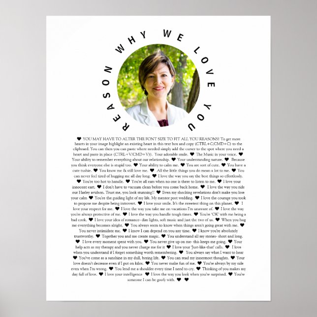 Poster Razões de foto que te amamos (Frente)