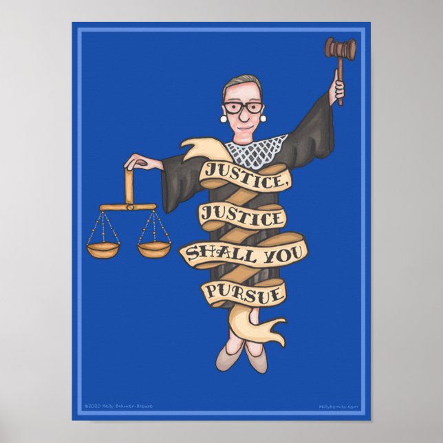 Poster RBG "Justiça, Justiça Perseguirão" (Frente)