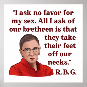 Poster RBG Ruth Bader Ginsburg Cita Direitos Feminis