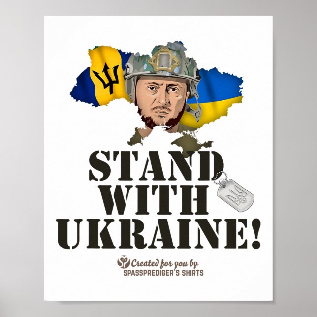 Poster Rdos Fica Com a Ucrânia Zelensky Flag Rdos  (Frente)