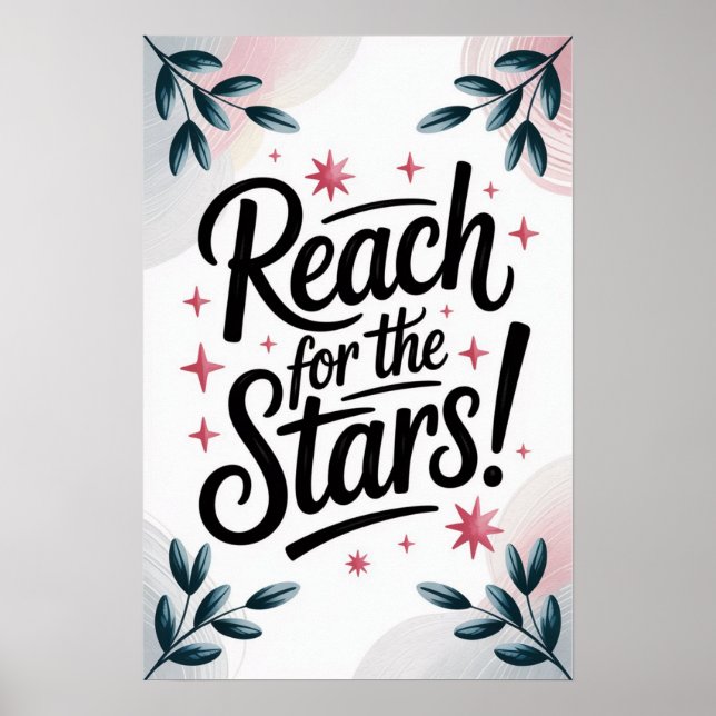 Poster Reach for the Stars - Inspirational Wall Art Impre (Frente)