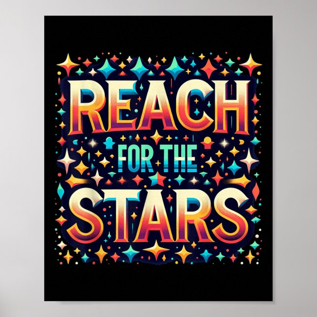 Poster Reach For The Stars Motivational  (Frente)