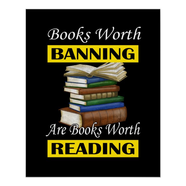 Póster Read Banned Books Librarian Bookworm Book Reader (Frente)