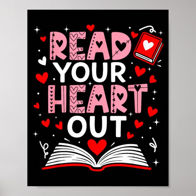 Poster Read Your Heart Out Valentine Reading Book Girl Ki (Frente)