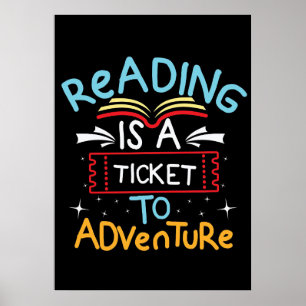 Poster Reader Gift Reading Is A Ticket To Adventure