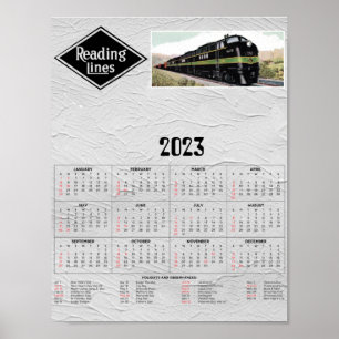 Poster Reading railroad calendar