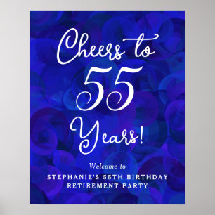 Poster Real Blue Cheers para aposentadoria de aniversário