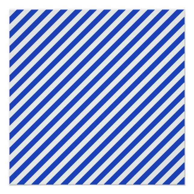 Póster Real Blue Combination Stripes por Shirley Taylor (Frente)