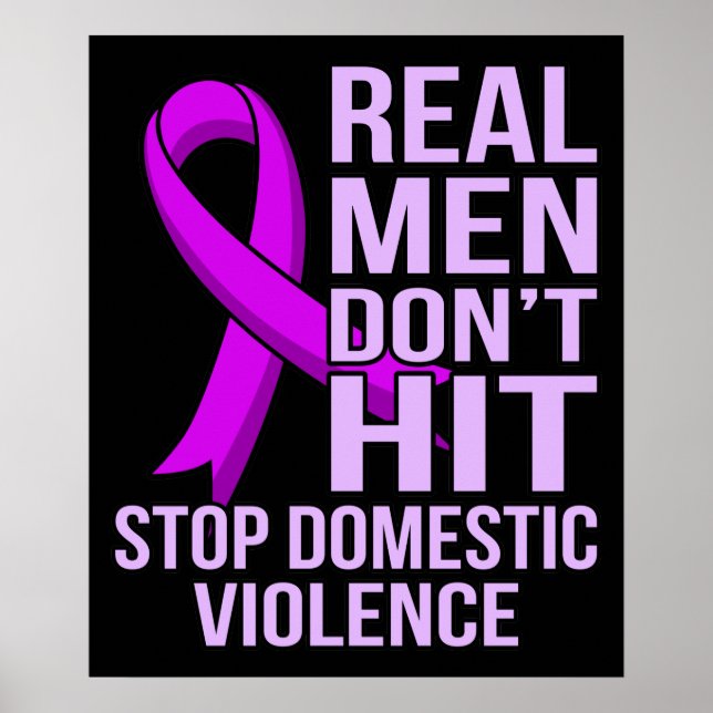 Poster Real Men Don't Hit Stop Domestic Violence (Frente)