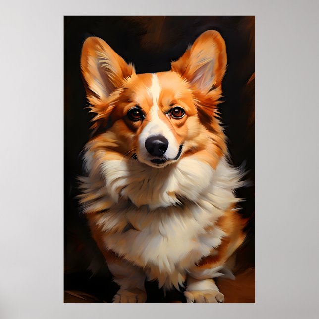 Poster Realismo Corgi - Retrato de Arte (Frente)