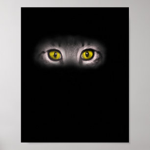 Poster Realista Olhos de Gato Gatinho Arte Gráfica Felina