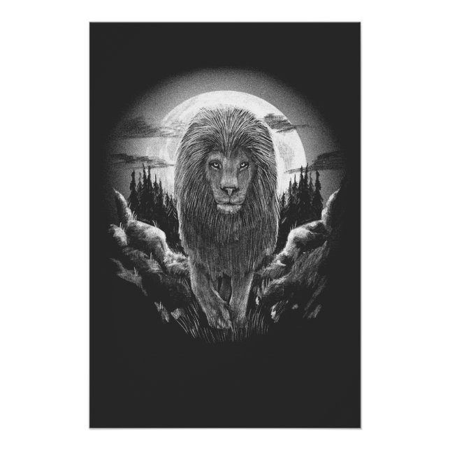 Póster realistic Lion (Frente)