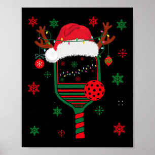 Poster Realizador de Natal do Jogador de Pickleball Xmas
