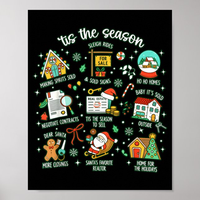 Poster Realtor Christmas Realtor Christmas Real Estate Ch (Frente)