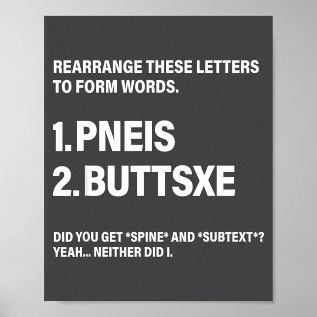 Poster Rearrange These Letters To Form Words  (Frente)