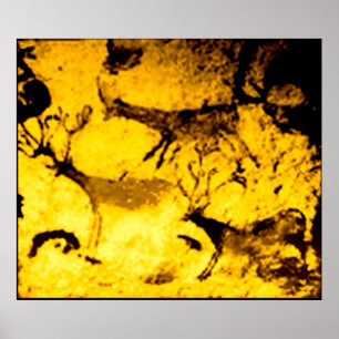 Póster Rebanho de cervos de Lascaux