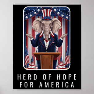Poster Rebanho de Elefantes Republicanos de Esperança par