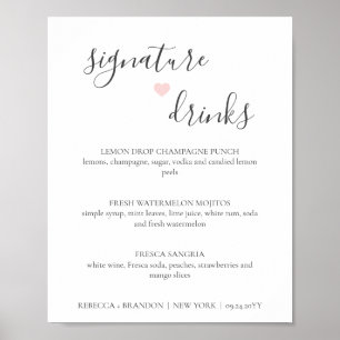 Poster Rebecca Simple Signature Bebe Sinal De Casamento