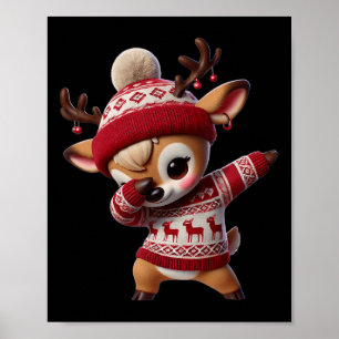 Poster Rebelde De Natal Familiar Xmas Deer Kids G
