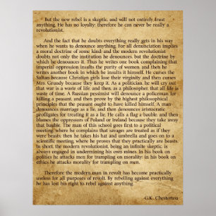Póster Rebelde novo de Chesterton