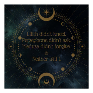 Póster Rebelião Divina Inspiradora Lilith Não Se Ajoelhou