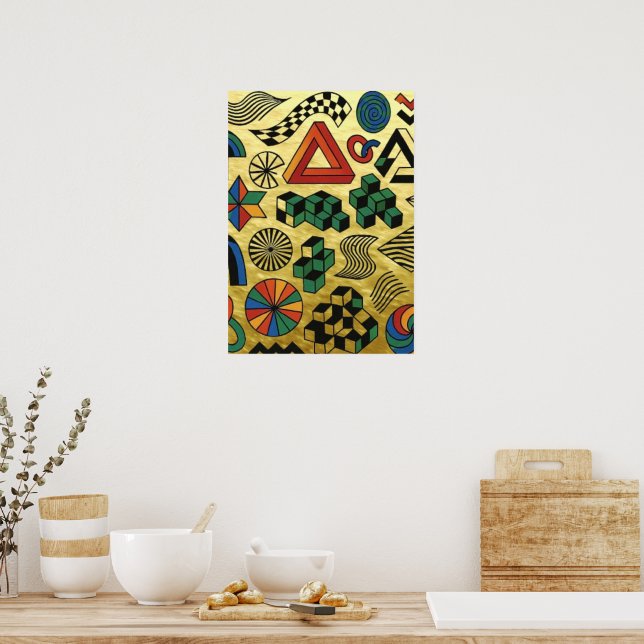 Poster Rebellious Geometries golden (Cozinha)