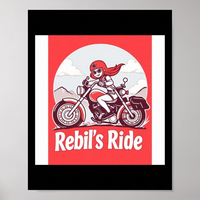 Poster Rebel's Motorcycle Rider Sticker  (Frente)