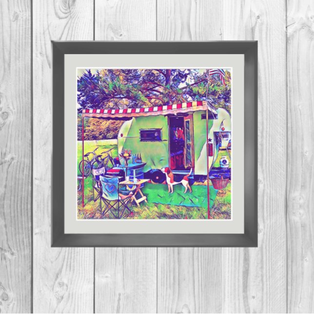 Poster Reboque de Campanha de Vintagem Branca e Beagle (Criador carregado)