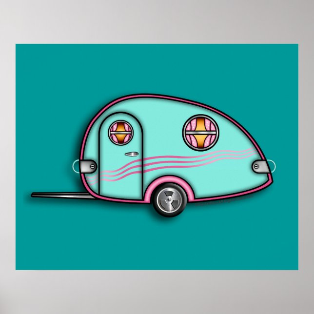 Póster Reboque de Viagem RV para Largura 24 X 39 ARCHIVAL (Frente)