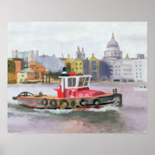 Póster Reboque vermelho que passa St. Pauls 1996