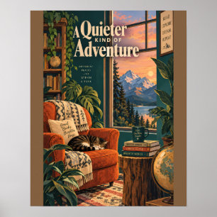 Poster Recanto Aconchegante de Livros Arte Ilustrativa co
