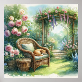 Poster Recanto de Jardim Paisagem 1