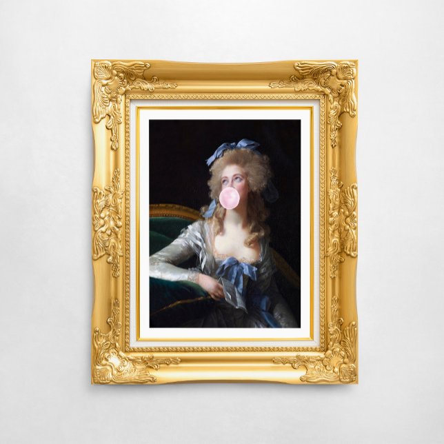 Póster Recatada com Chiclete Rosa (Criador carregado)