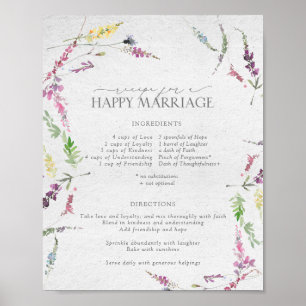 Poster Receita Botânica de Eucalipto para um Casamento Fe