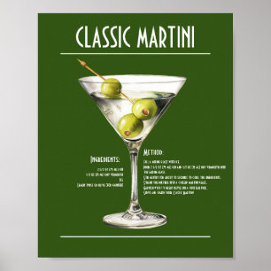 Poster Receita Clássica Gin Martini