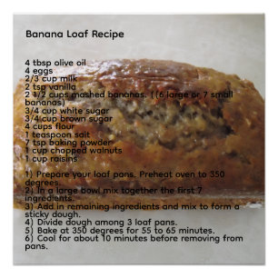 Póster Receita de Banana Loaf