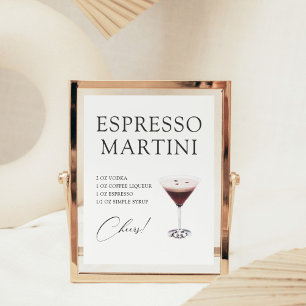Poster Receita de Bar de Coquetel Espresso Martini