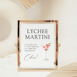 Poster Receita de Bar de Coquetel Lychee Martini