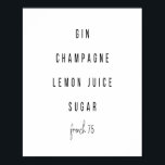 Poster Receita de Cocktail em França 75<br><div class="desc">Receita de Cocktail em França 75</div>