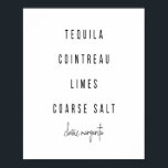 Poster Receita de Cocktail Margarita<br><div class="desc">Receita de Cocktail Margarita</div>