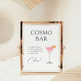 Poster Receita de Coquetel Cosmo Bar